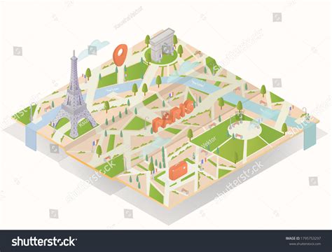 Paris France 3d Map Map Drawn Stock Vector (Royalty Free) 1795753297 | Shutterstock