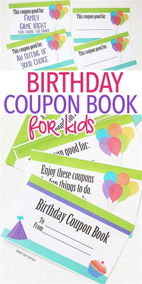 This Printable Birthday Coupon Book is the Best Gift for Kids | Birthday coupons, Coupon book ...