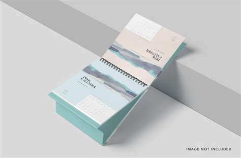 Premium PSD | Table calendar psd mockup square shape