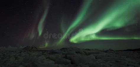 Northern Lights - Arctic Landscape - Spitsbergen, Svalbard Stock Image ...