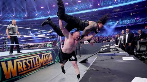 WWE planning trilogy WrestleMania match between Brock Lesnar and Roman ...