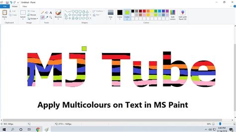 How to Type Multicolor Text in MS Paint - YouTube