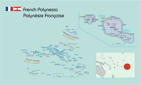 Polynésie française - Carte ≡ Voyage - Carte - Plan