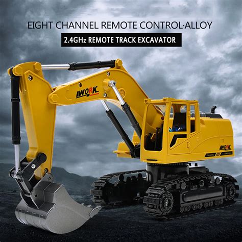 2.4GHz 1:24 Wireless Remote Control Excavator USB Charge Construction ...