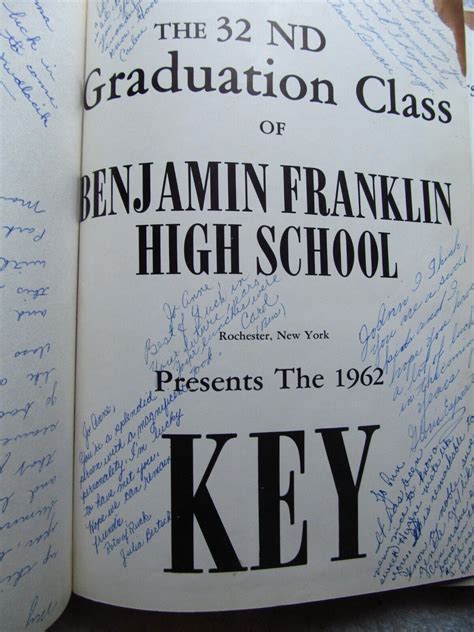 Mavin | BENJAMIN FRANKLIN HIGH SCHOOL YEARBOOK ROCHESTER NY 1962 "THE KEY"