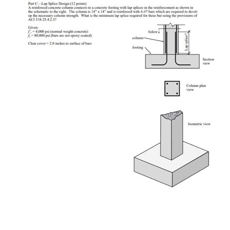 Solved Part C-Lap Splice Design (12 points) A reinforced | Chegg.com