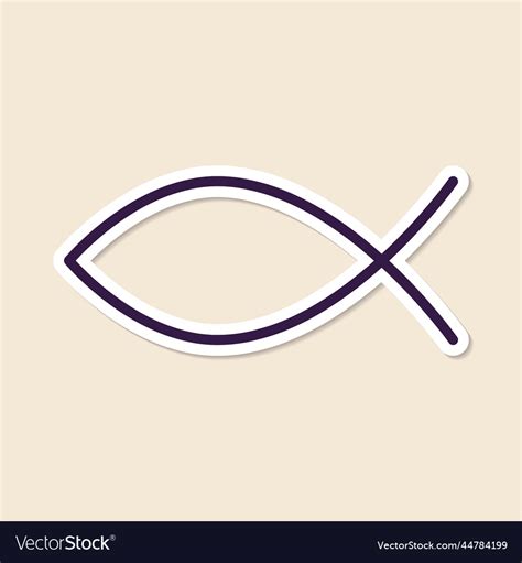 Christian ichthys fish symbol sticker Royalty Free Vector