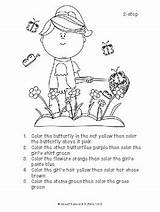 Following Directions Coloring Worksheets Pages sketch template