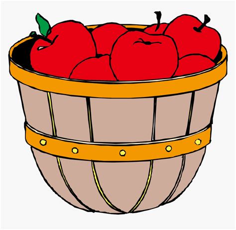 Apple Oka Orchard - Cartoon Basket Of Apples, HD Png Download - kindpng