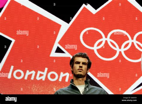 Andy murray unveils new logo 2012 olympics roundhouse hi-res stock ...