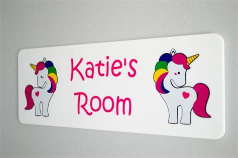 Personalised Unicorn Children's Bedroom, Nursery Room, Door Sign, Name ...