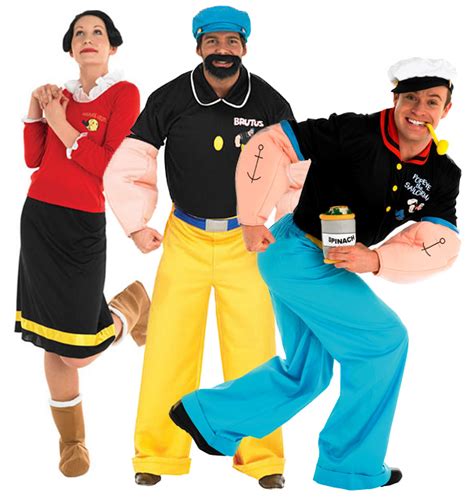 Popeye 1980s Cartoon Character Olive Oyl, Brutus 80s Fancy Dress Adult Costume | eBay