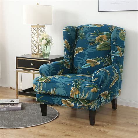 US Stretch 2-Piece Wing Chair Cover Wingback Armchair Seat Slipcover Elastic NEW | eBay