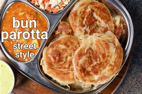 bun parotta recipe | madurai bun paratha recipe | street food bun parata