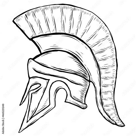 An illustration of Spartan roman greek trojan or gladiator helmet Stock ...