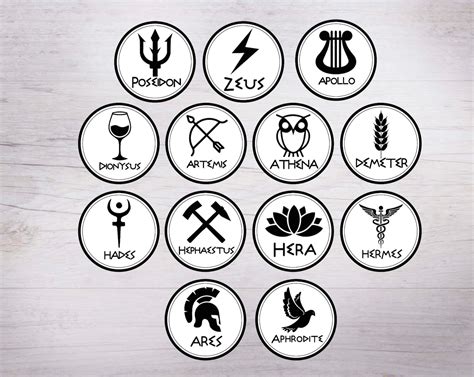 Greek Gods Symbols Stickers/percy Jackson Inspired - Etsy