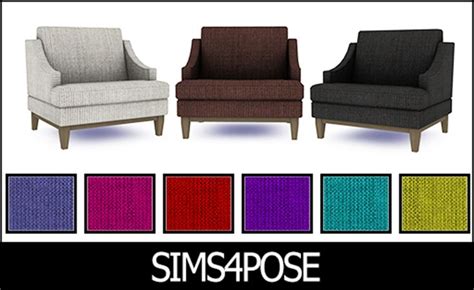 Sims 4 Pose: Hamptons Hideaway Armchair Knitted {Living Room Chair ...