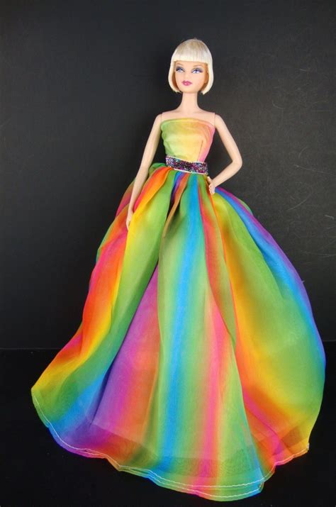 BArbie Doll Dress | Barbie dolls, Rainbow fashion, Barbie dress