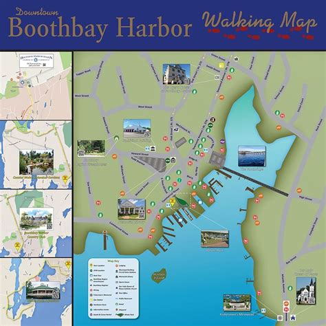 Boothbay Harbor, ME walking map | Walking map, Boothbay, Map