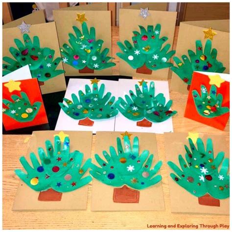 Hand Print Christmas Tree Cards | Print christmas card, Hand christmas tree, Christmas cards kids