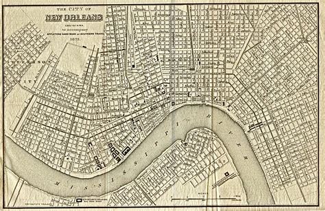 Mapa de la Ciudad de Nueva Orleans, Luisiana, Estados Unidos 1873 ...