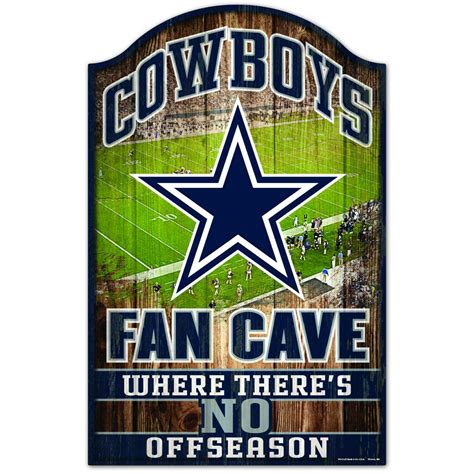 DALLAS COWBOYS FAN CAVE WOOD SIGN - Mymancave Store