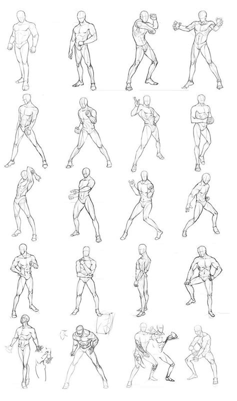 the different poses and body shapes for each character in this video game, i have to draw