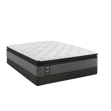 Sealy Response Performance 13.5 in. Queen Plush Euro Pillowtop Mattress Set with 5 in. Low ...