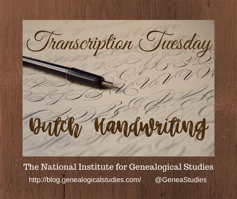 Transcription Tuesday Dutch Handwriting – International Institute of ...