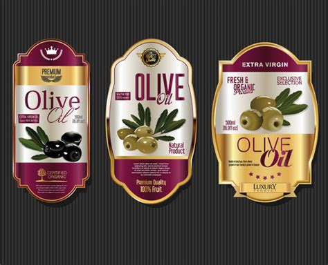 Olive oil exquisite label design vector free download