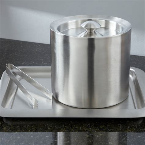 Brushed Collection Stainless Steel 3 Qt. Ice Bucket with Lid