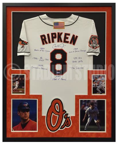 Cal Ripken Jr. Autographed Framed Orioles Jersey - The Stadium Studio