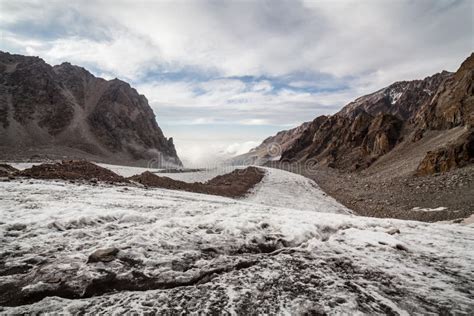 Glacier in Tian Shan Mountains Stock Image - Image of travel, climbing ...