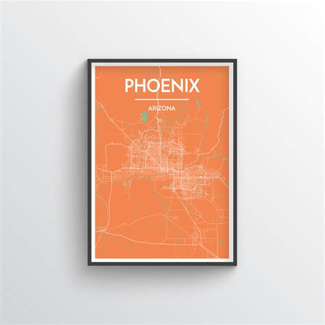 Phoenix City Map Art Prints - High Quality Custom Made Art - Point Two ...