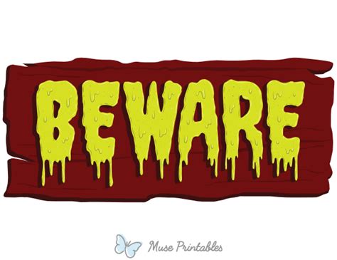 Printable Beware Halloween Sign