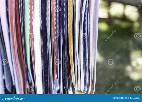 Handmade leather belts stock image. Image of equipment - 254235717