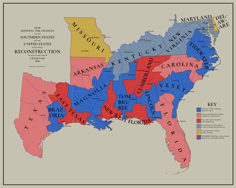 Map of the Southern United States following Reconstruction : imaginarymaps