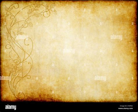 old vintage paper with floral design background texture Stock Photo - Alamy