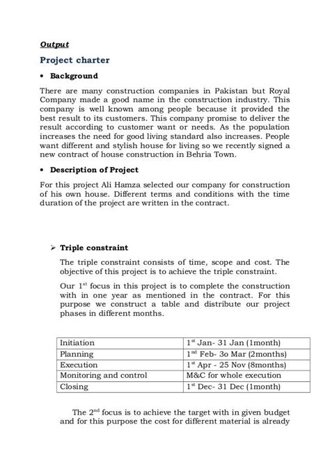 😀 Sample project charter for construction. Project charter template ...