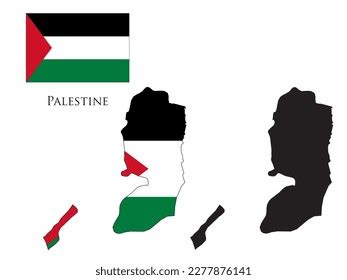 Palestine Flag Map Illustration Vector Stock Vector (Royalty Free) 2277876141 | Shutterstock