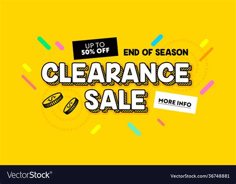 Clearance sale banner in cartoon style for digital