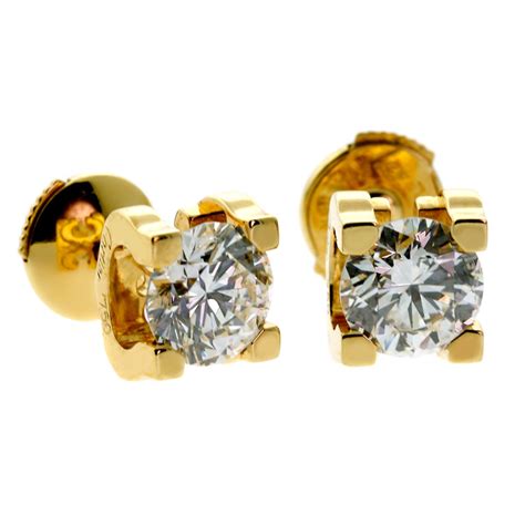 Cartier Diamond Stud Earrings C De Cartier – Opulent Jewelers