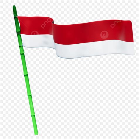 Red Flag 3d Transparent PNG, 3d Red White Flag With Bamboo, 3d, Red ...