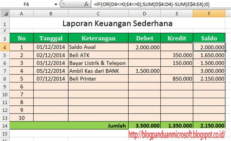 Cara Membuat Laporan Keuangan Sederhana dengan Microsoft Excel