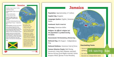 KS2 Jamaica Fact File (Hecho por educadores) - Twinkl