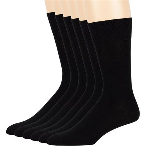 7bigstars - Mens Cotton Dress Lightweight Thin Socks, Black, L Size, 6 Pack - Walmart.com ...