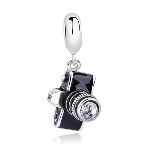 Free shipping 925 Sterling Silver Bead Vintage Digital SLR Camera Charm Fit Original Pandora ...