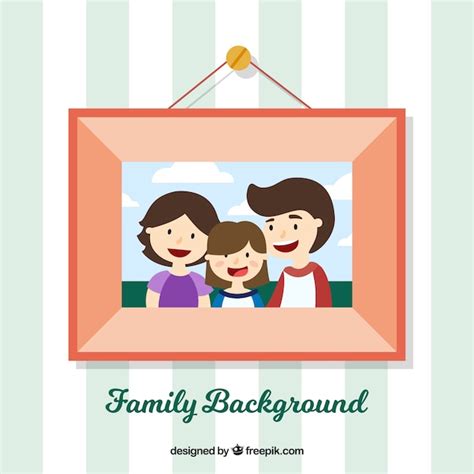 Frame background with family photo | Free Vector