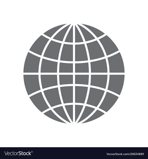 Grey simple logo of the earth Royalty Free Vector Image