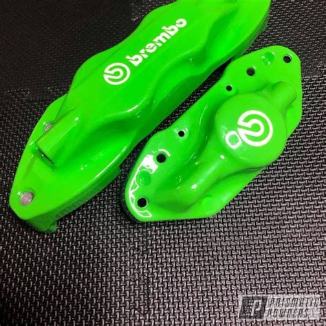 Custom Brembo Brake Calipers in Kiwi Green | Prismatic Powders